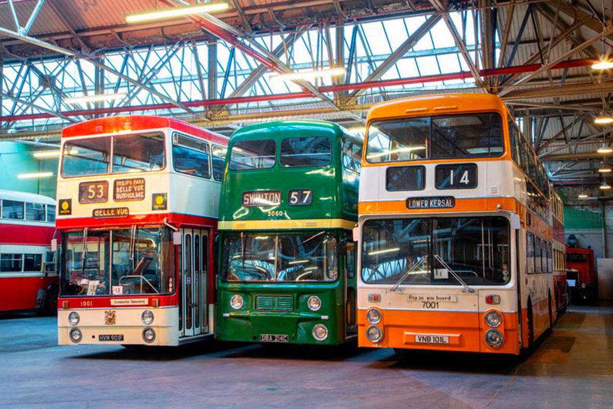 Lampoon, Manchester's buses at the Museum of Transport in Boyle Street, Cheetham, image Museum of Transport Greater Manchester