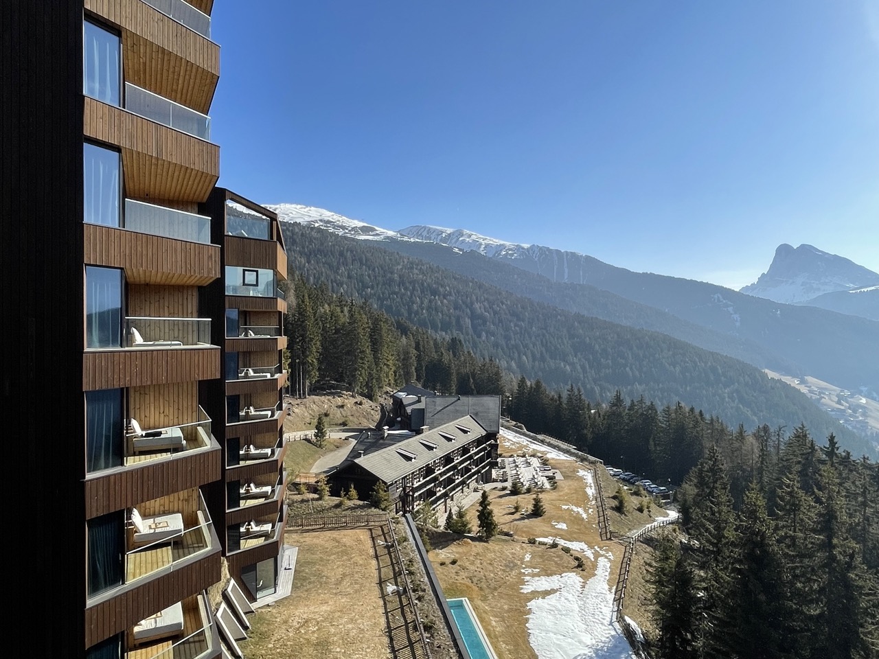 A view from the tower suite, Forestis Dolomites